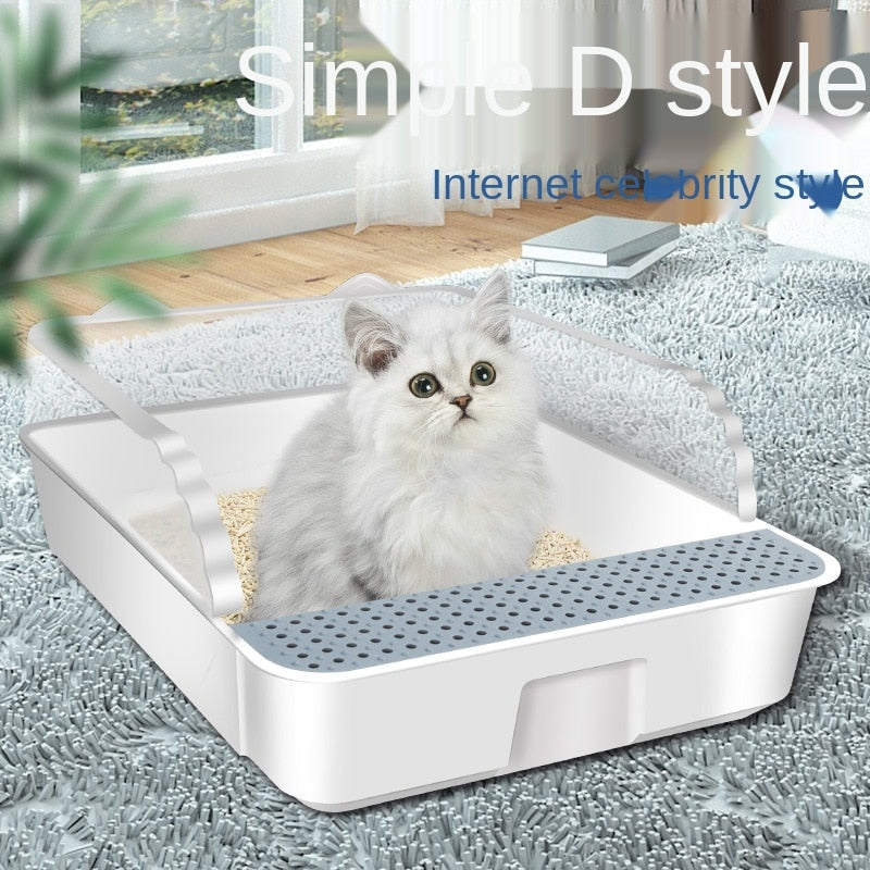Litter Box Large Large Full Semi-Enclosed Cat Toilet Deodorant Anti-Sand Small Size Kittens Cat Litter Box Cat Supplies