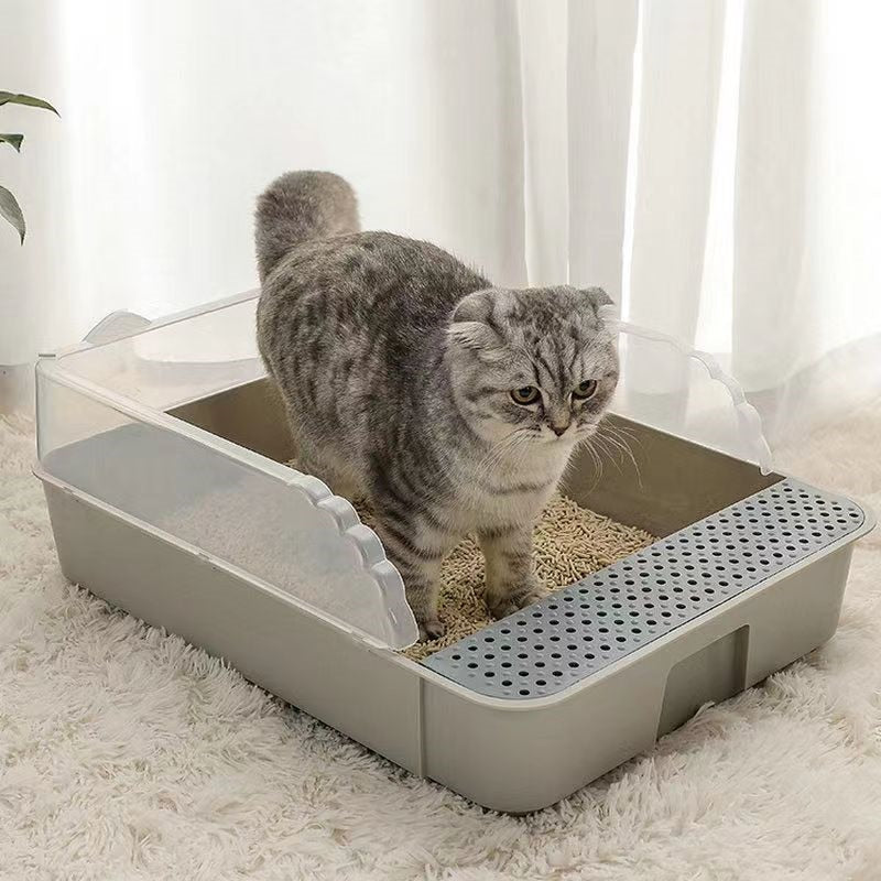 Litter Box Large Large Full Semi-Enclosed Cat Toilet Deodorant Anti-Sand Small Size Kittens Cat Litter Box Cat Supplies
