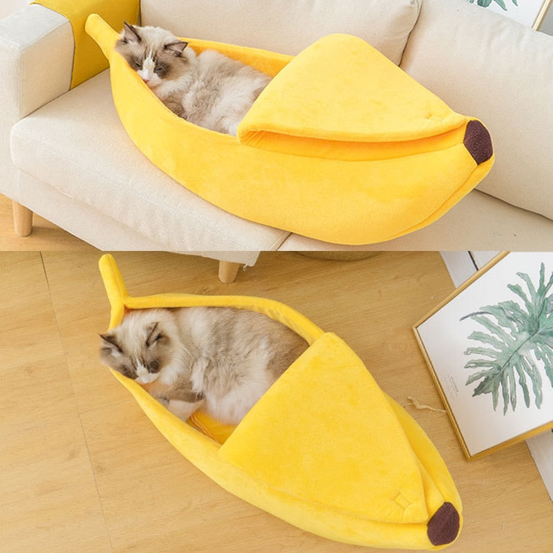 Lit banane pour chat